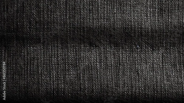 Obraz Dark grey woven fabric texture background