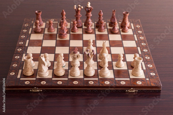 Fototapeta Chess board with figures