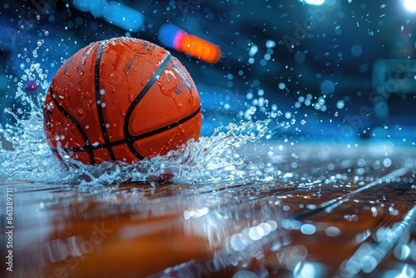 Fototapeta Bouncing and Dribbling Basketball professional photography