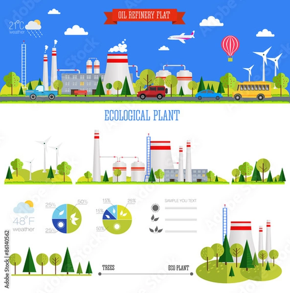 Obraz flat infographic plant