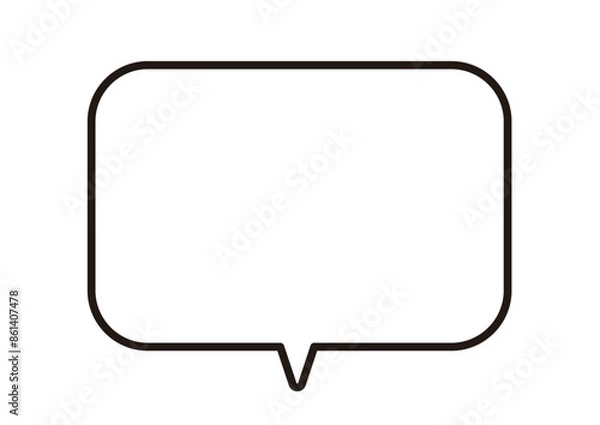 Obraz ベクターデータは線幅の太さが変更できる。下向きの四角い吹き出し。