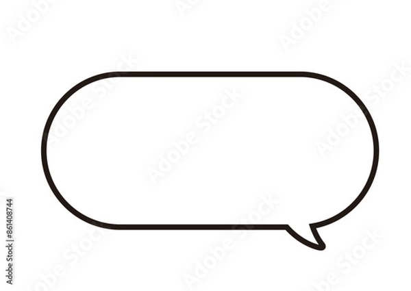 Fototapeta ベクターデータは線幅の太さが変更できる。右斜め下向きの楕円形の吹き出し。