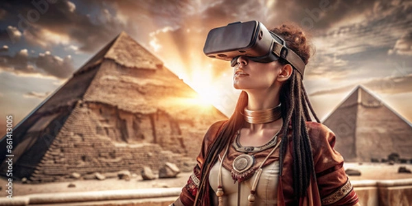 Fototapeta Virtual Reality Exploration of the Pyramids