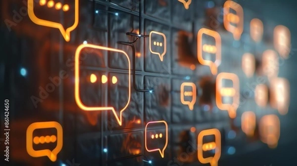 Obraz Customer Feedback Sessions A softly lit feedback session with glowing comments