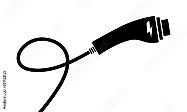 Fototapeta Charger car plug icon. Connector for charging auto. Adaptor for recharge electro automobile. Vector 10 Eps.