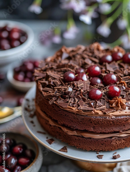Obraz Chocolate cake on a plate