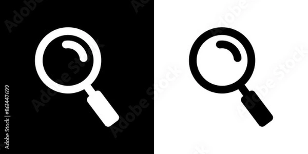 Fototapeta Search icon. Black icon. Silhouette icon. Business icon. Icon