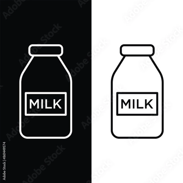 Fototapeta Milk Bottle Icon Vector Simple Design