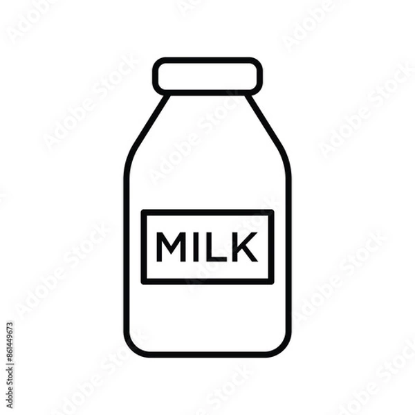 Fototapeta Milk Bottle Icon Vector Simple Design