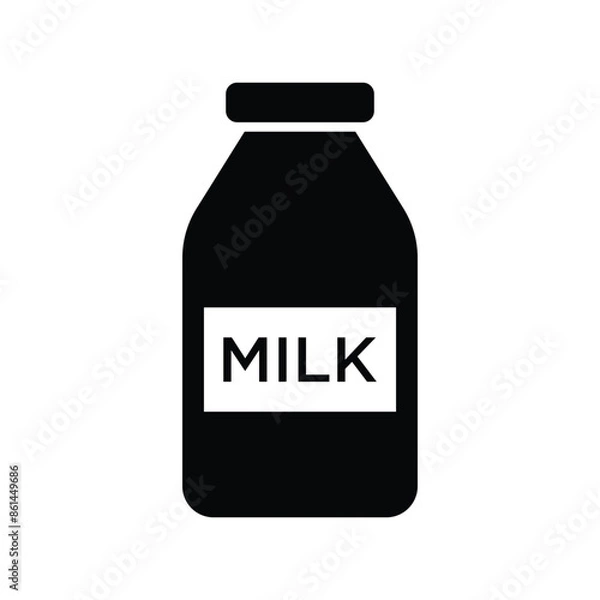 Obraz Milk Bottle Icon Vector Simple Design