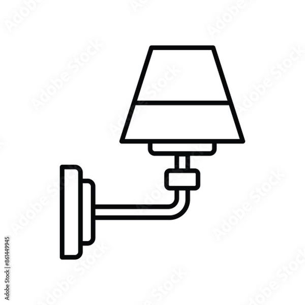 Fototapeta Wall Lamp Icon Vector Simple Design