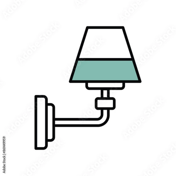 Fototapeta Wall Lamp Icon Vector Simple Design