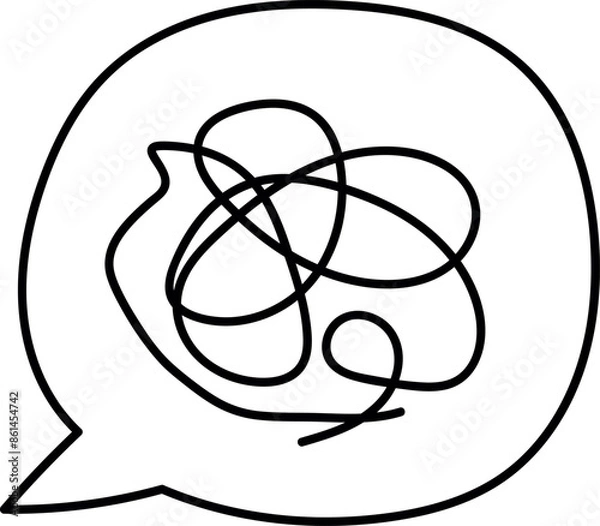 Obraz Chaos in a Speech Bubble Outline 