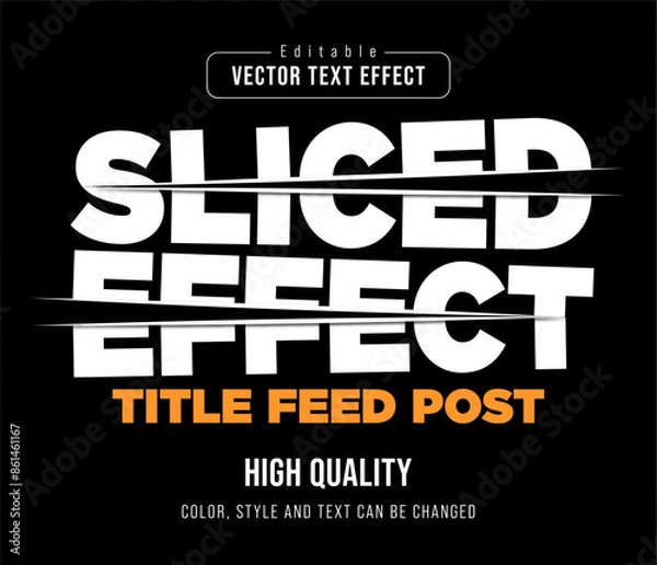 Obraz SLICED EDITABLE TEXT EFFECT TITLE FEED