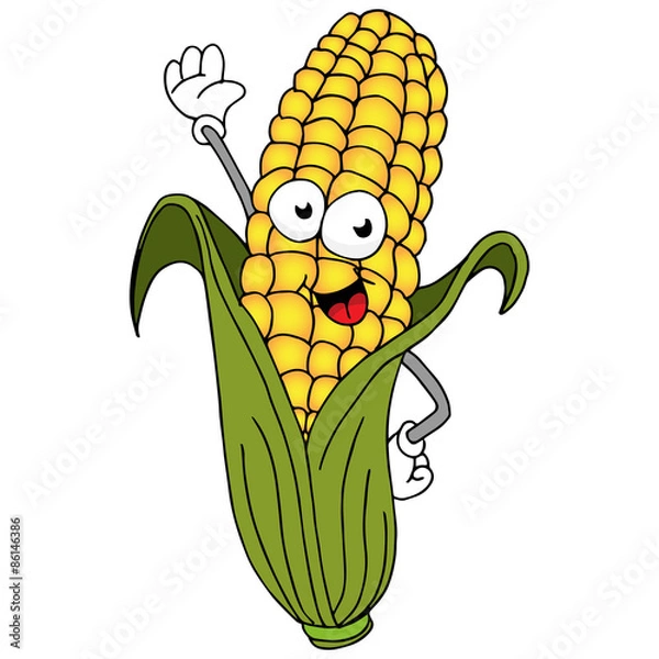 Fototapeta Corn On The Cob Character