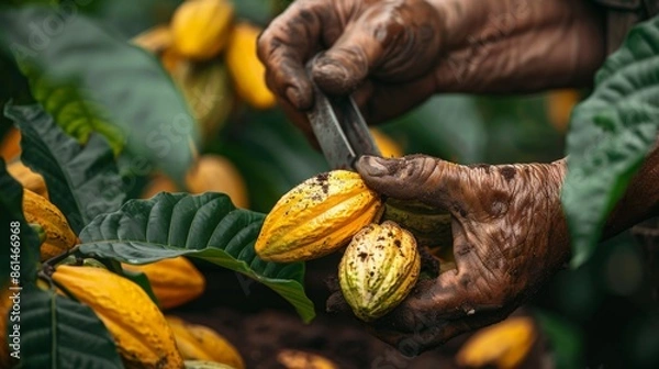 Obraz Closeup of Cocoa beans