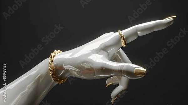Obraz Mannequin hand with gold chain