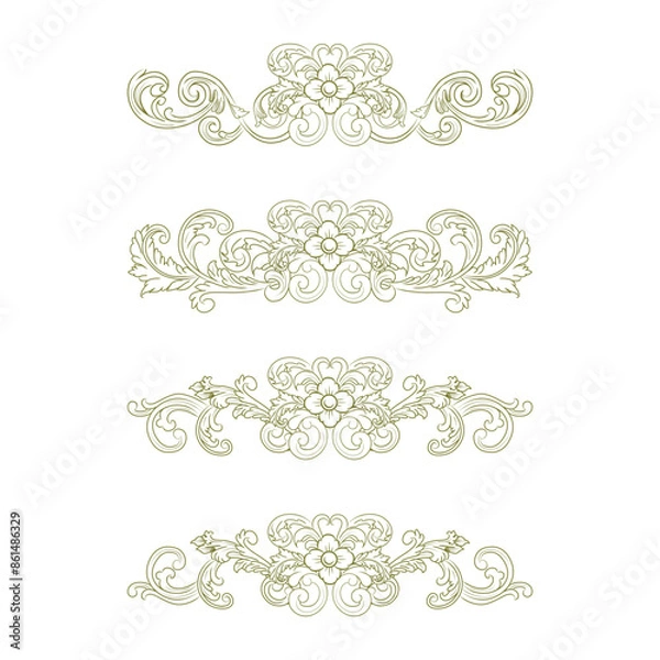 Fototapeta Classic Vitage Wedding Ornaments Frames Separator Elements Classic Vintage Wedding Invitation Hand Drawn Ornate the Calligraphy Poster Victorian Style