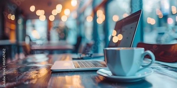 Fototapeta Entrepreneur effectively managing remote teams in virtual meeting centered professional photo copy space selective focus. Concept Remote Team Leadership, Virtual Meetings, Professional Photos