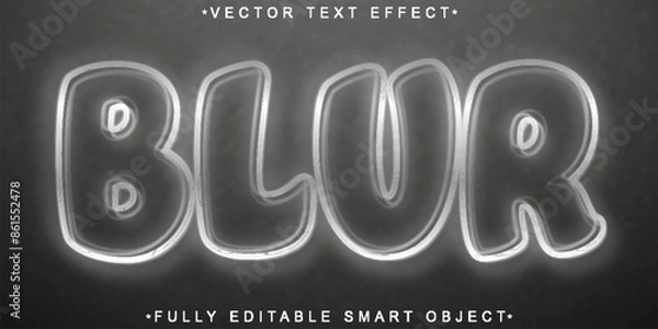 Fototapeta Cartoon Blur Bubble Vector Fully Editable Smart Object Text Effect