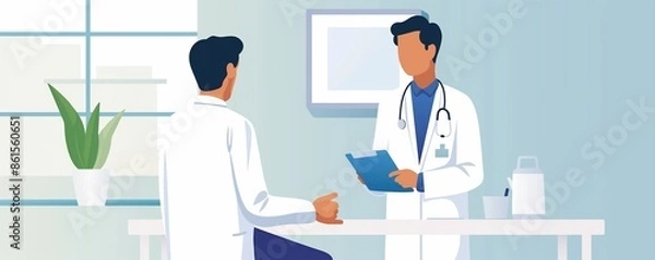 Obraz Doctor reviewing colonoscopy results with a patient