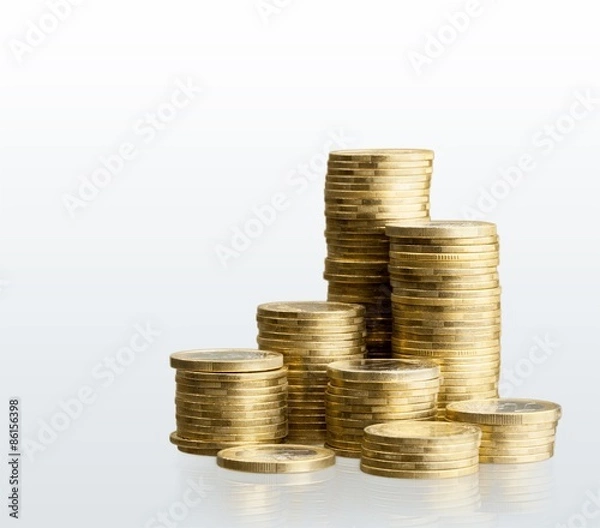 Fototapeta Coin, stack, fund.