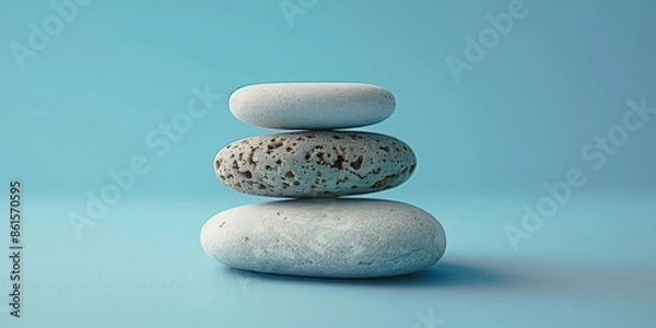 Obraz balance background with stones standing in a stack.