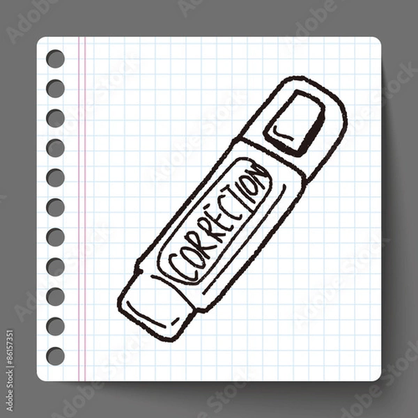 Fototapeta correction pen doodle
