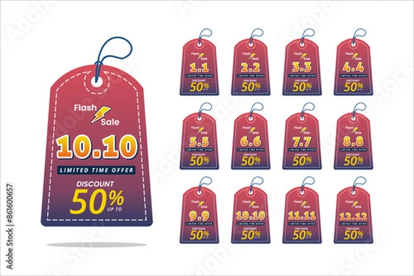 Obraz shopping day labels collection Shopping day sale banner background for business retail promotion