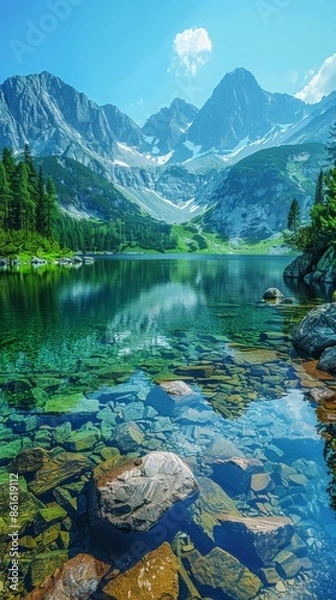 Fototapeta Tranquil Mountain Lake 