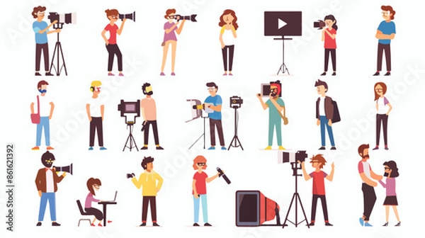 Fototapeta People at Movie Production Process Involves Casting 