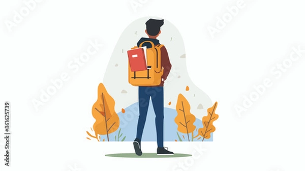 Obraz Student of University Landing Page Template. Rear 