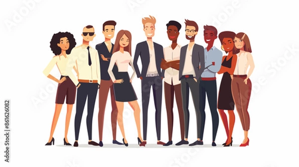 Obraz Successful Teamwork Concept Banner with Group