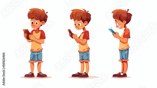 Obraz Stubborn Child Addicted To Gadgets Resists 