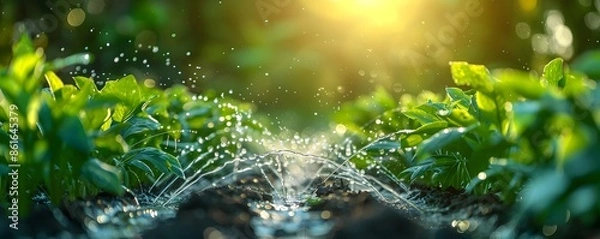 Fototapeta Smart Irrigation Systems Boost Efficiency and Conserve Water in Sustainable Agriculture