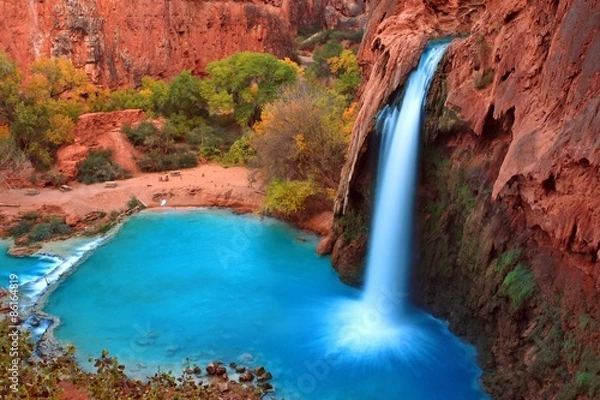 Obraz Najpiękniejsze wodospady w Stanach Zjednoczonych - Havasu Falls, Supai, Arizona