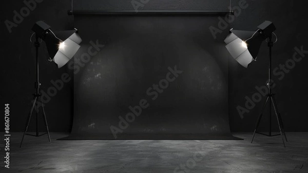 Fototapeta Photo Studio Setup with Two Lights