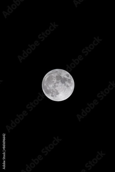 Obraz 十五夜の夜空に浮かぶ満月