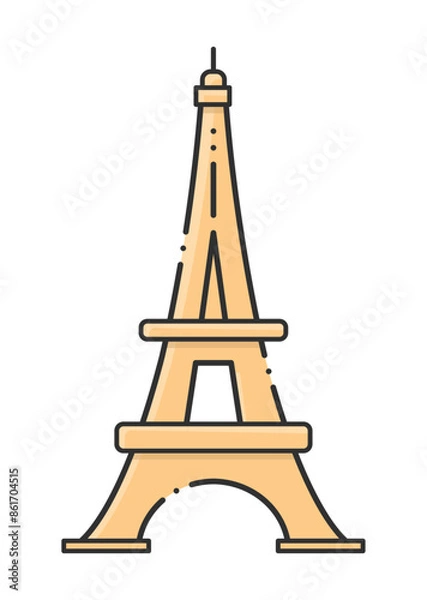 Fototapeta シンプルでスタイリッシュなエッフェル塔アイコン - フランス･パリのイメージ素材