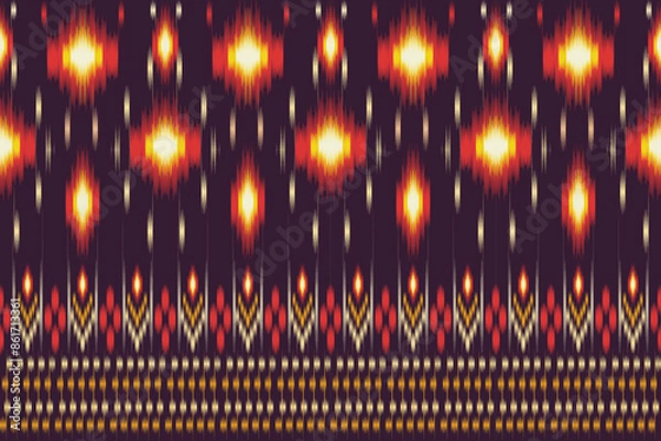 Fototapeta Abstract design ikat vector seamless pattern traditional.