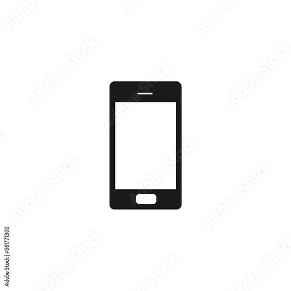 Fototapeta Set of monochrome telephone vector icons isolated on white background.