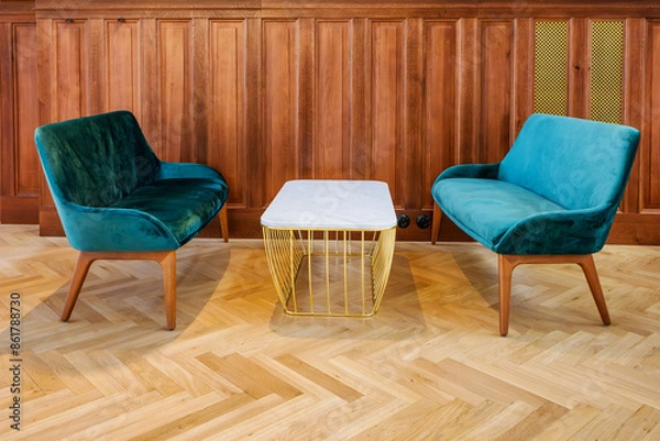 Fototapeta historical sofa set in the cafe