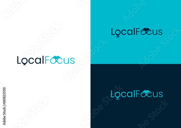 Obraz binoculars with text logo design concept