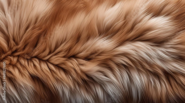 Fototapeta Rabbit fur skin pelt hide texture, background graphic resource