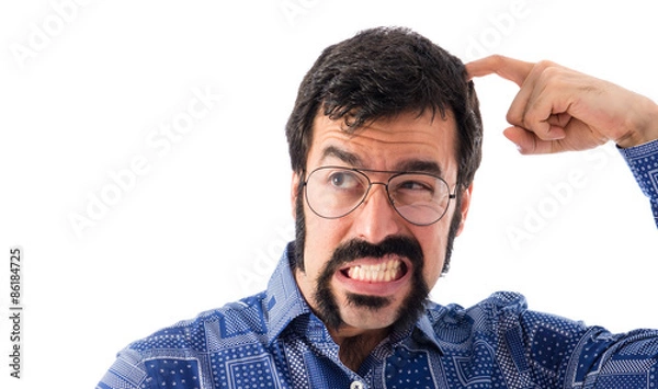 Obraz Vintage young man having doubts