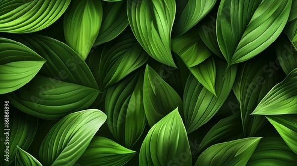 Fototapeta Abstract leaves background, a pattern that mimics nature's colors. Colorful plant texture, a representation of leaf design.