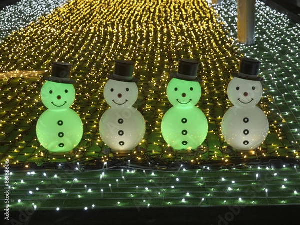 Obraz 雪だるまのイルミネーション