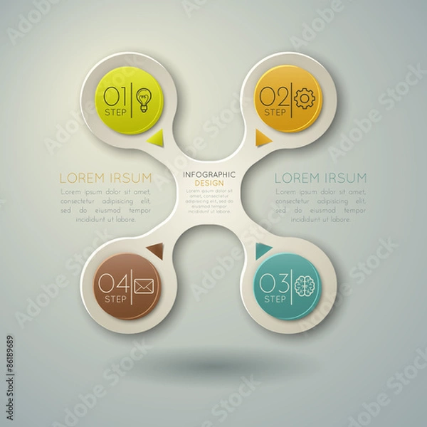 Fototapeta Step-by-step. Colour 3D illustration.