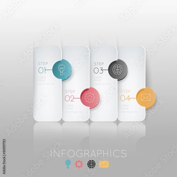 Fototapeta Step-by-step. Colour 3D illustration.