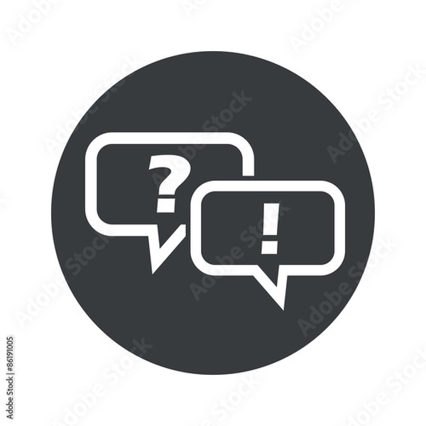 Fototapeta Monochrome round question answer icon